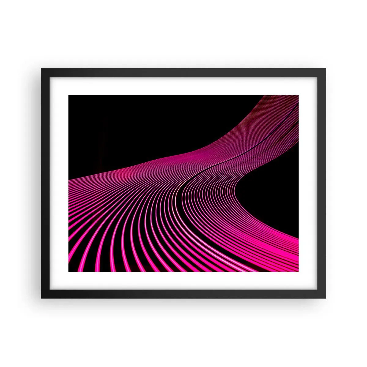 Póster en marco negro - Avenida de luz - 50x40 cm