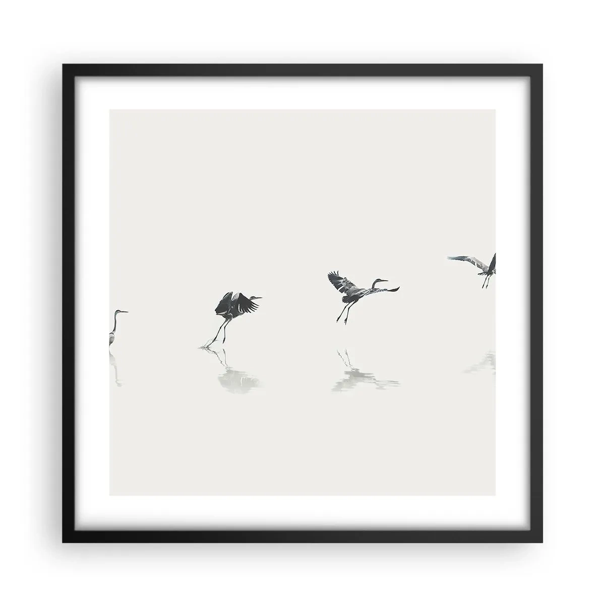 Póster en marco negro - Cuatro sencillos pasos para despegar - 50x50 cm