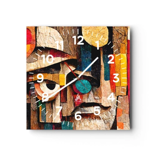 Reloj de pared - Reloj de vidrio - Te veo... - 30x30 cm