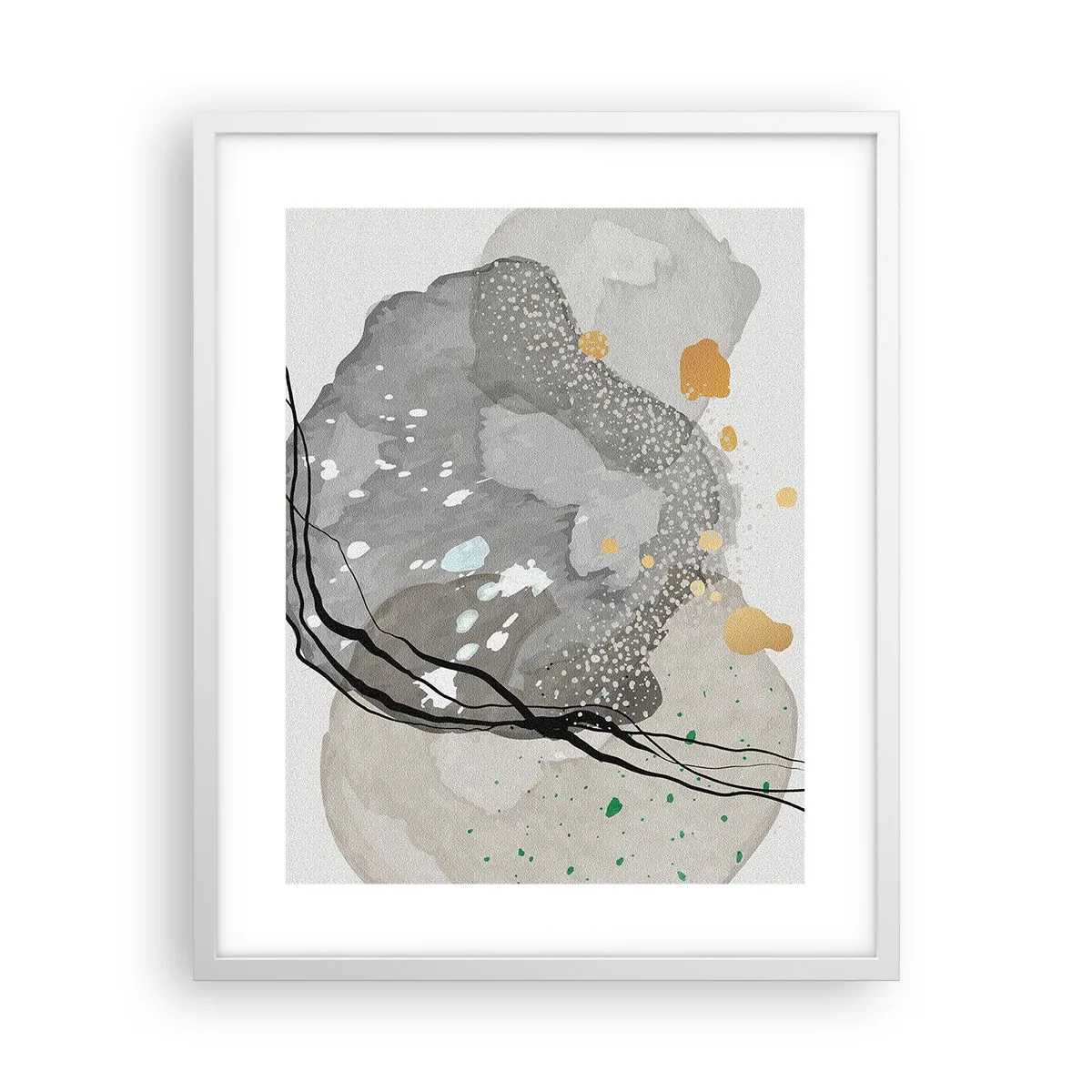Póster en marco blanco - Composición orgánica - 40x50 cm