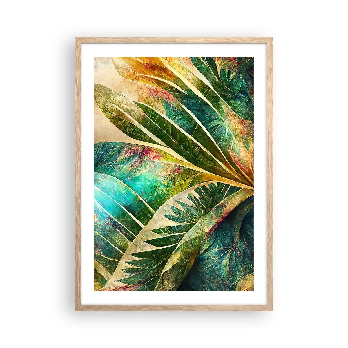 Póster en marco roble claro - Los colores del trópico - 50x70 cm