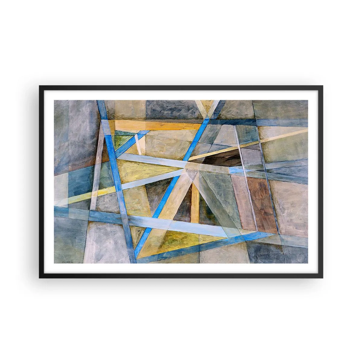 Póster en marco negro - ¿Recto o inclinado? - 91x61 cm