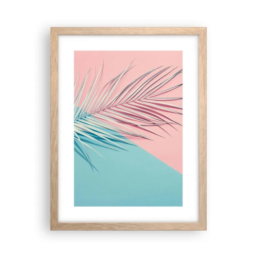 Póster en marco roble claro - Impresión tropical - 30x40 cm