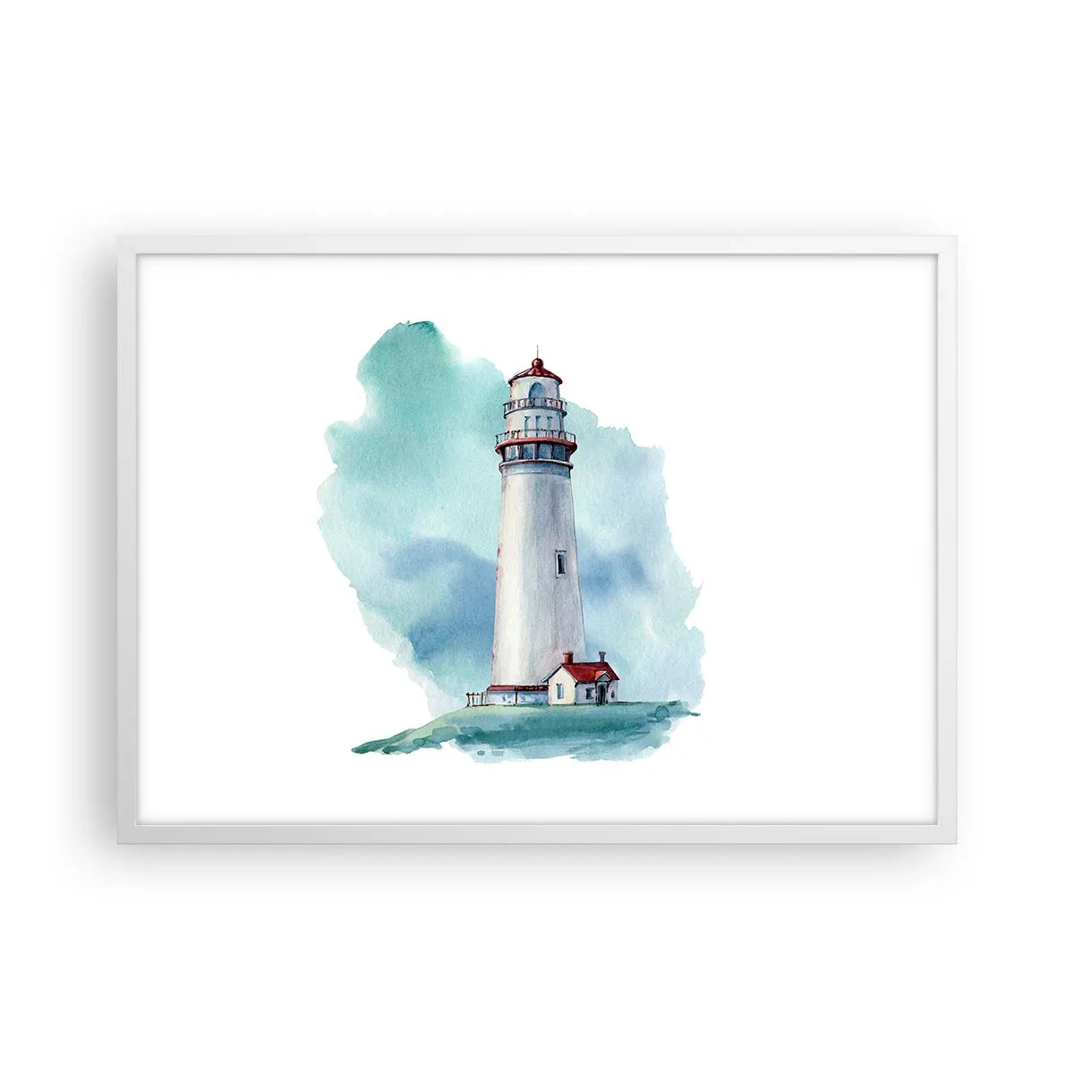 Póster en marco blanco - Gentil hermana del azul - 70x50 cm