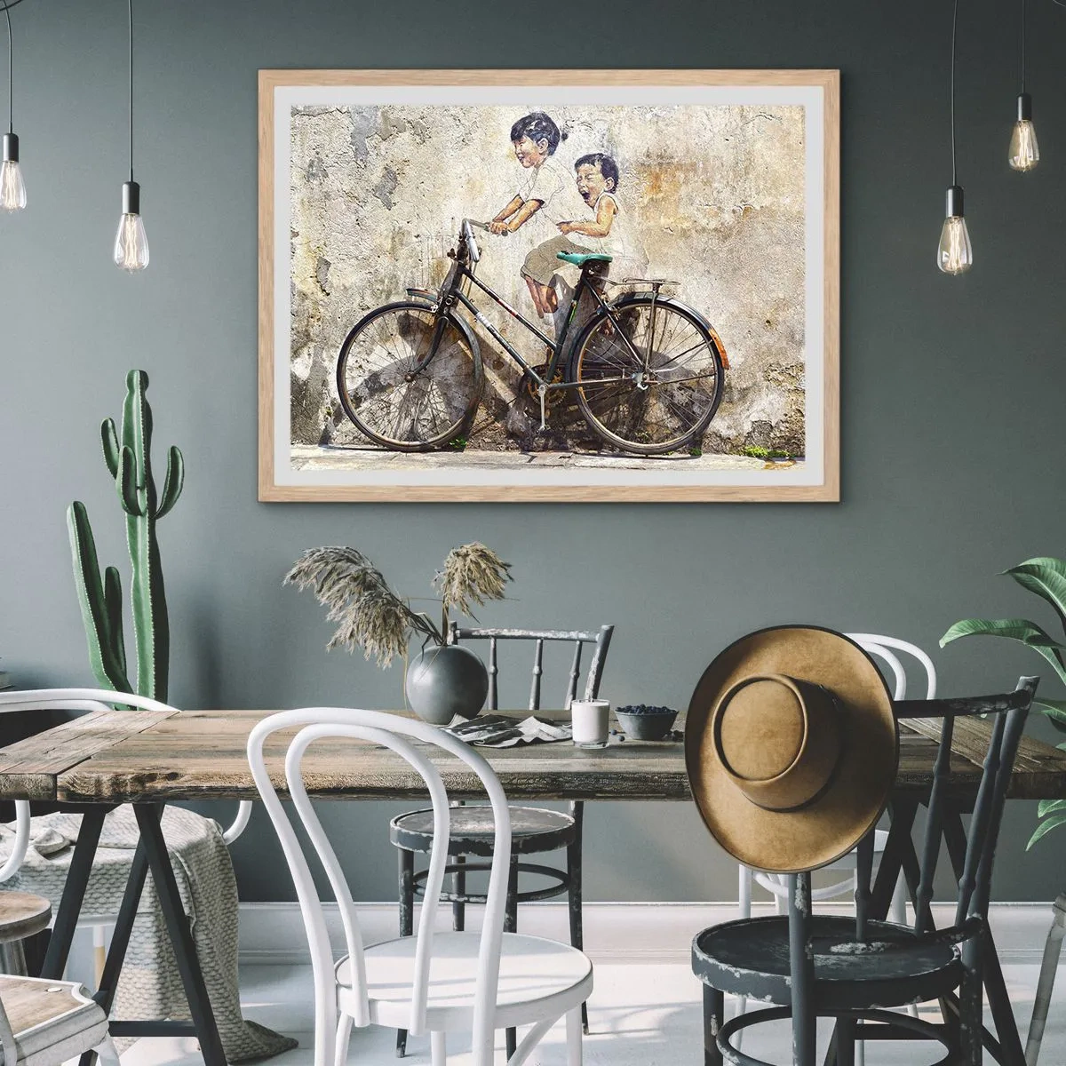 Póster en marco roble claro - ¿Verdadero o falso? - 50x40 cm