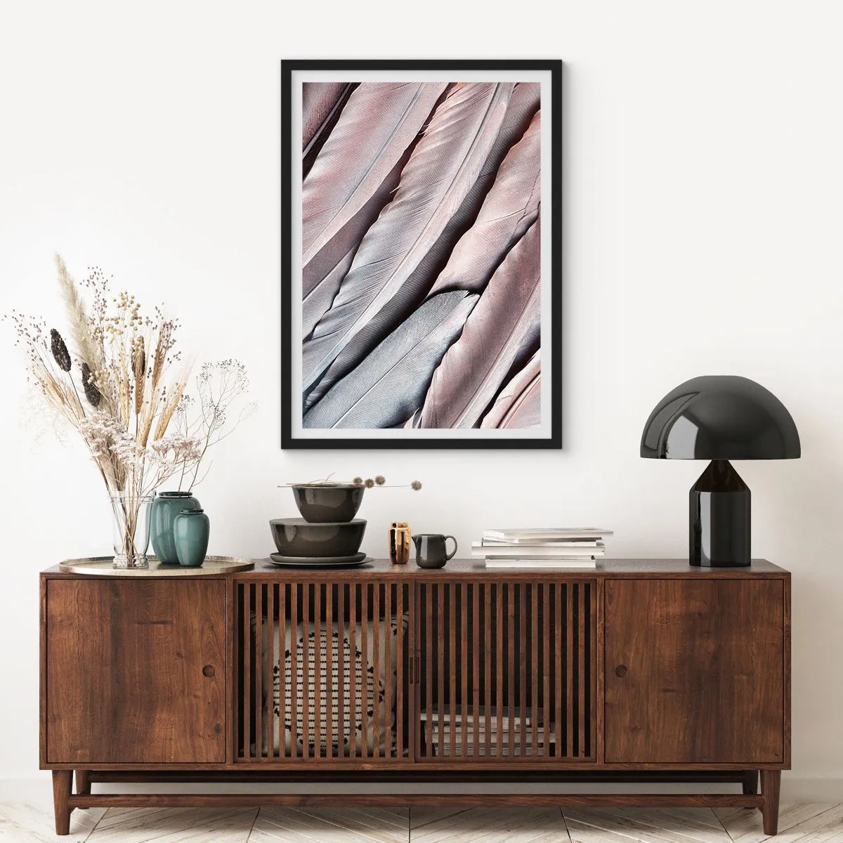 Póster en marco negro - En rosa plateado - 70x100 cm