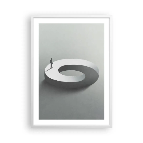 Póster en marco blanco - Ser sabio no es una labor sencilla - 50x70 cm