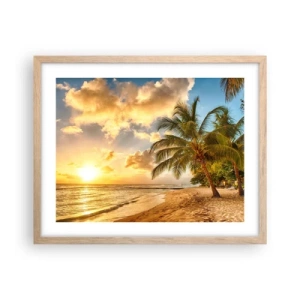 Póster en marco roble claro - El eterno verano, siempre de vacaciones - 50x40 cm