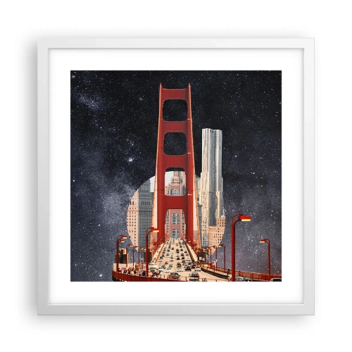 Póster en marco blanco - Siempre en el centro - 40x40 cm