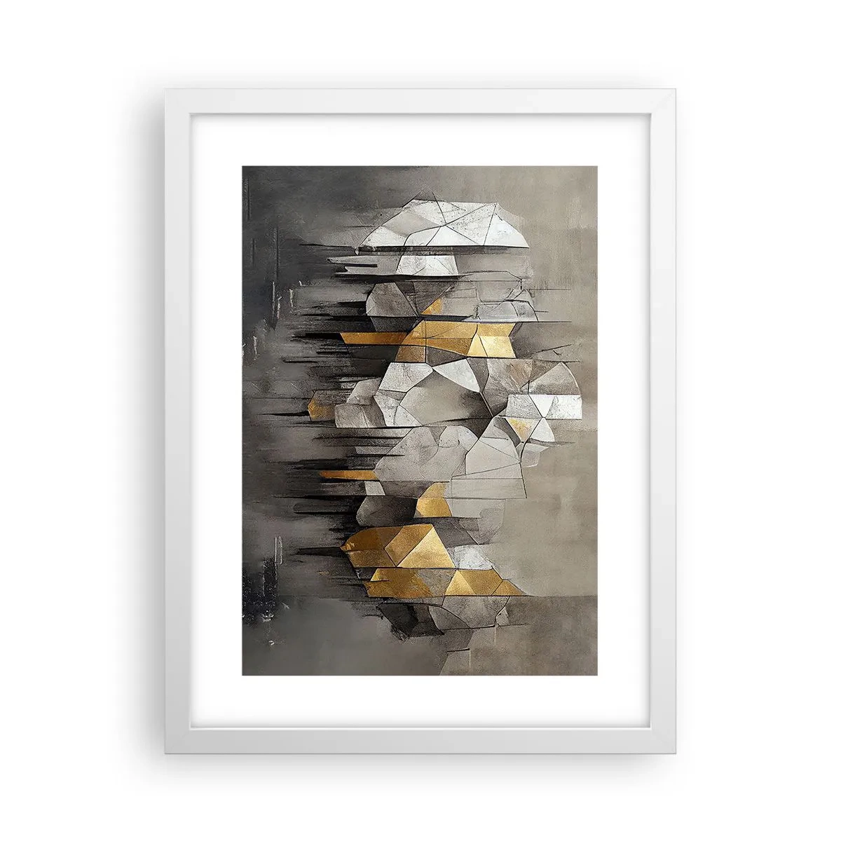 Póster en marco blanco - Composición hecha de hielo y luz - 30x40 cm