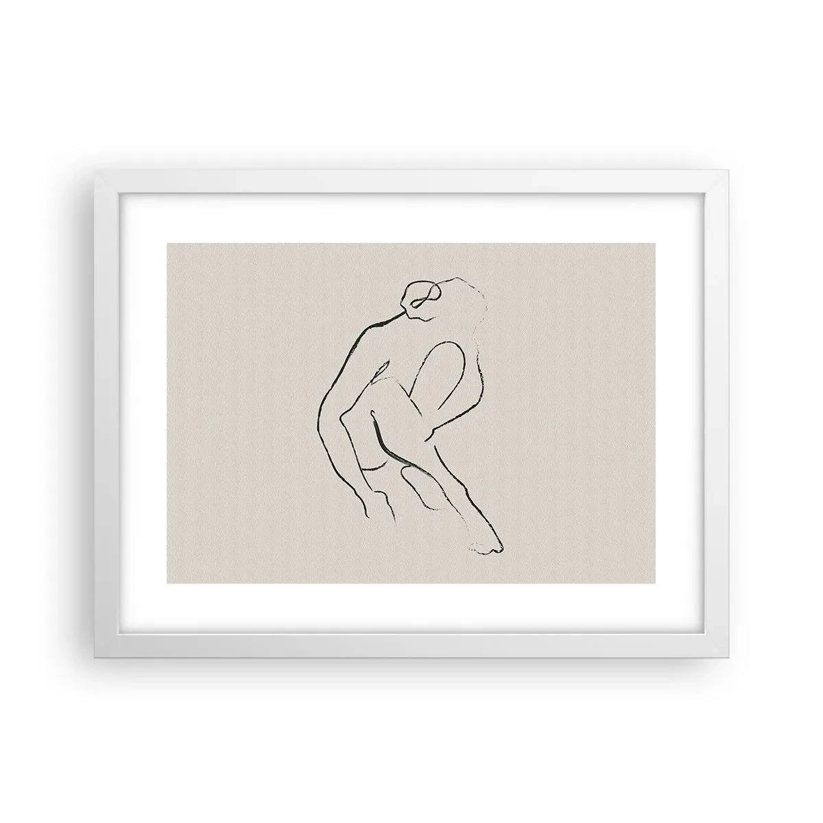 Póster en marco blanco - Boceto íntimo - 40x30 cm
