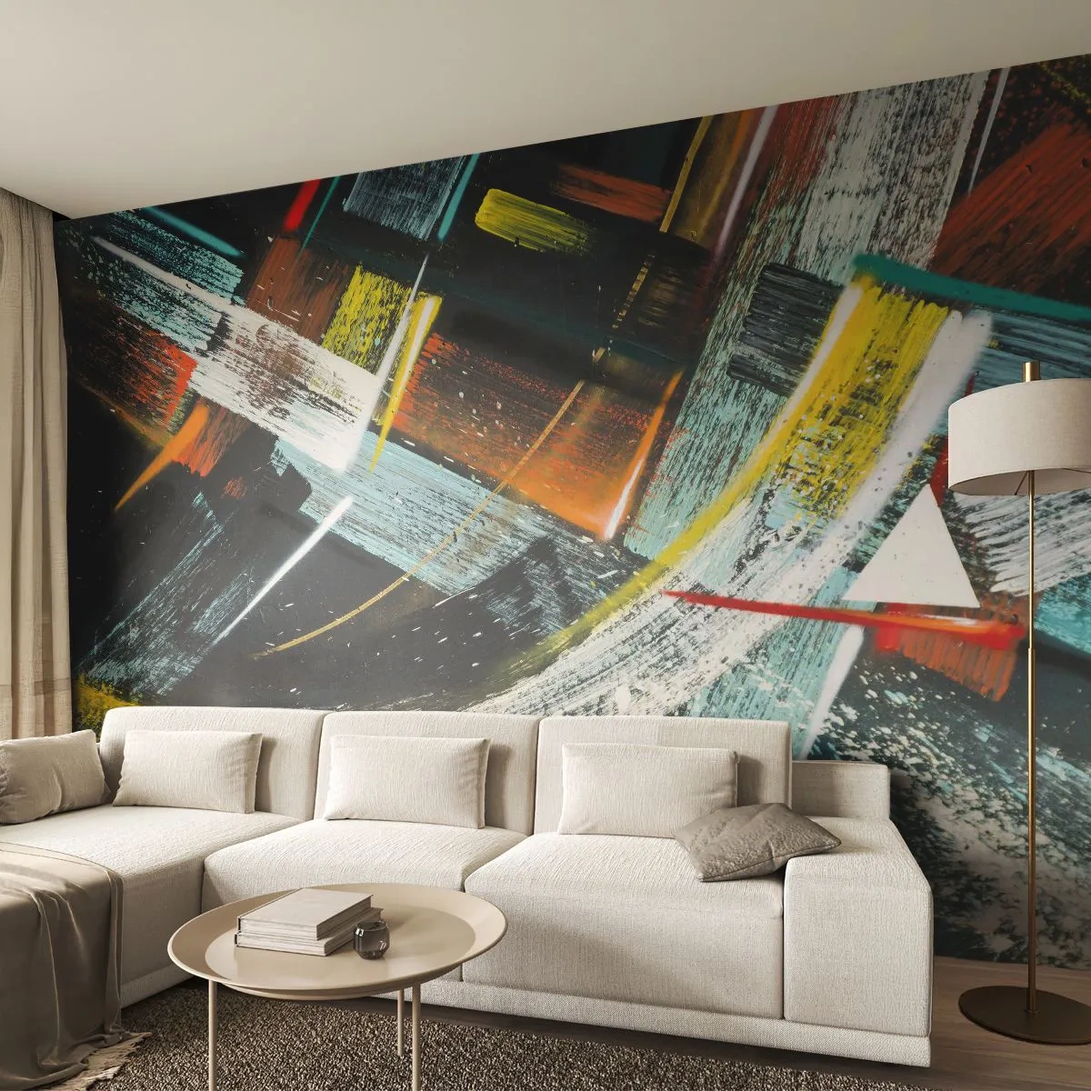 Fotomural Premium Sand - La energía del movimiento - Abstracción, Pedazo, Arte Moderno - 350x256 cm