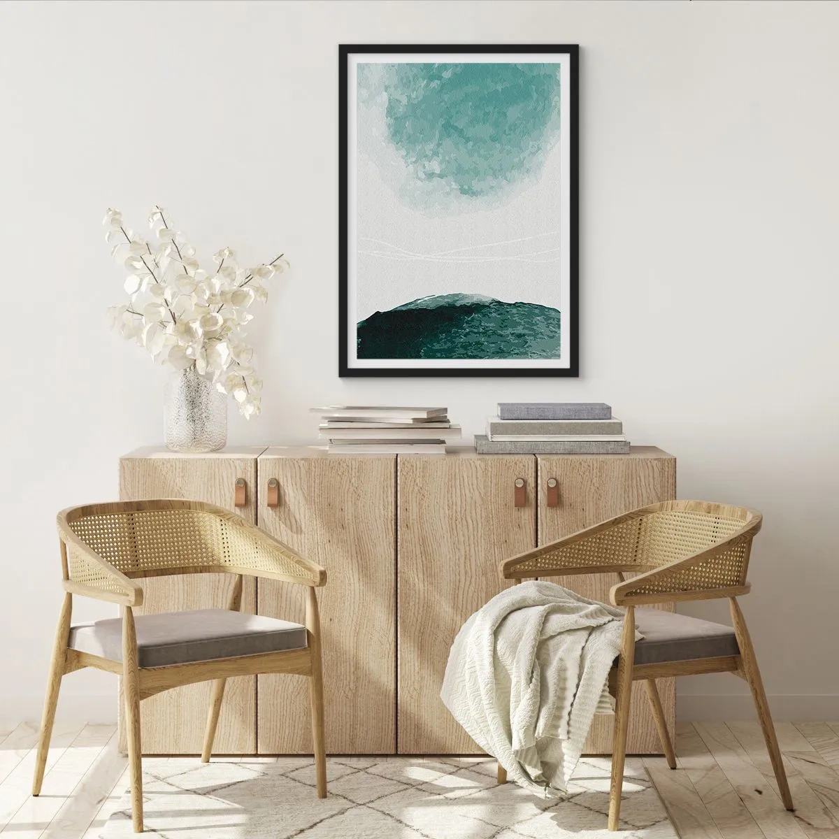 Póster en marco negro - Un encuentro con la niebla - 40x50 cm