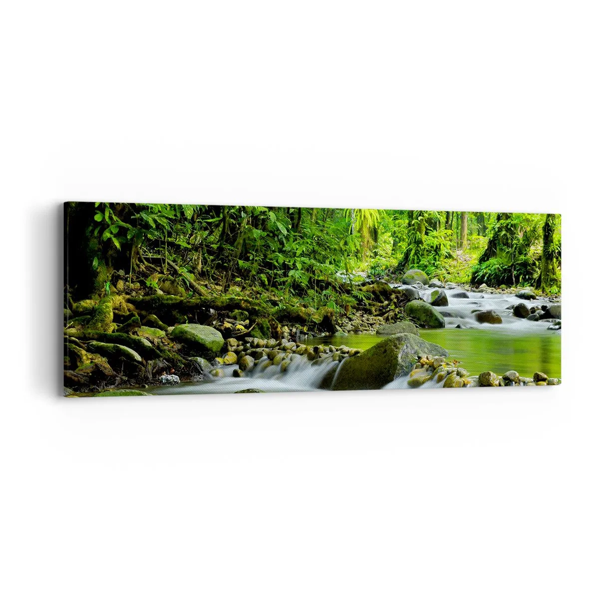 Cuadro sobre lienzo - Impresión de Imagen - Flotar en un mar de verde - 90x30 cm