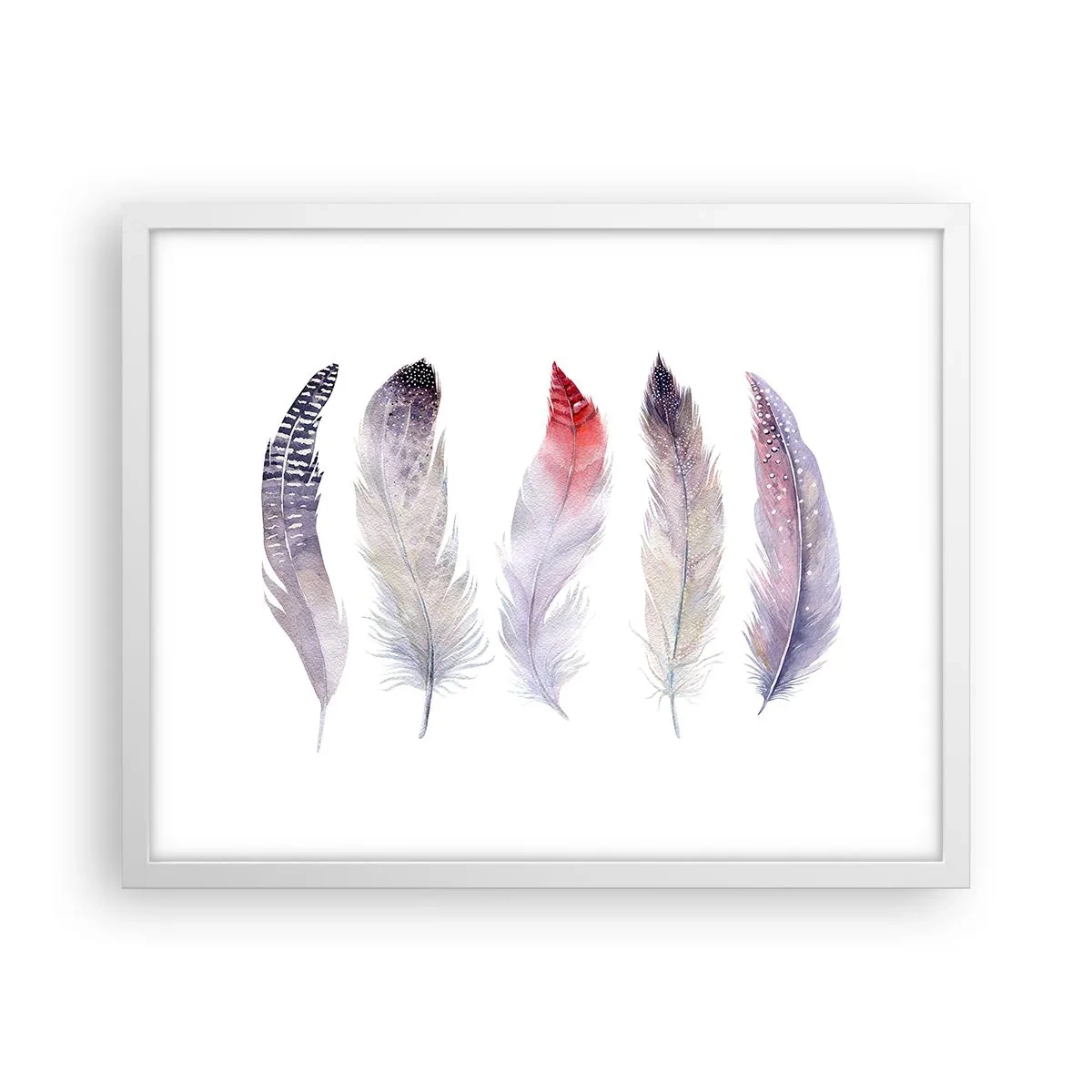 Póster en marco blanco - Suave como la niebla de muchos colores - 50x40 cm