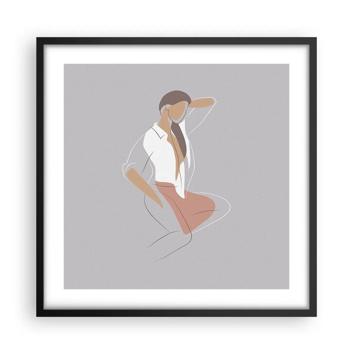 Póster en marco negro - Un esbozo de encanto - 50x50 cm