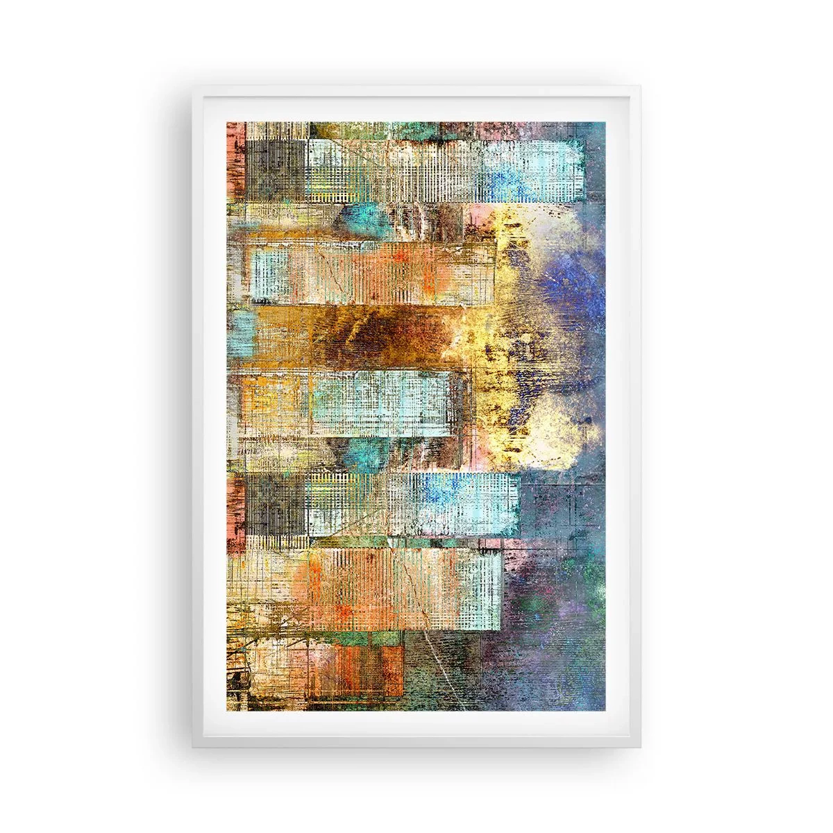 Póster en marco blanco - Metrópolis soleada - 61x91 cm