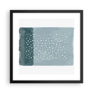 Póster en marco negro - Creación sobre azul - 40x40 cm