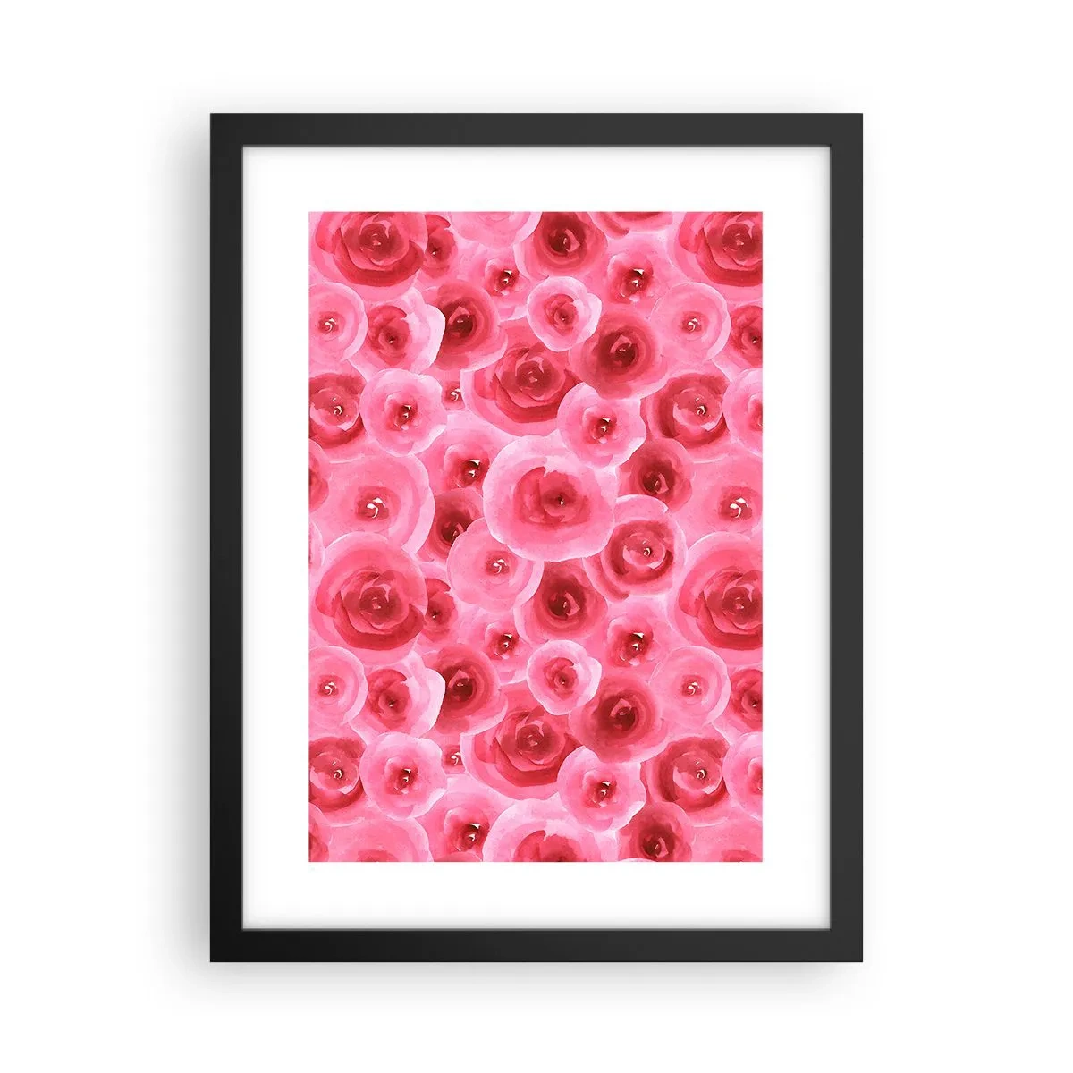 Póster en marco negro - Rosas abajo y arriba - 30x40 cm