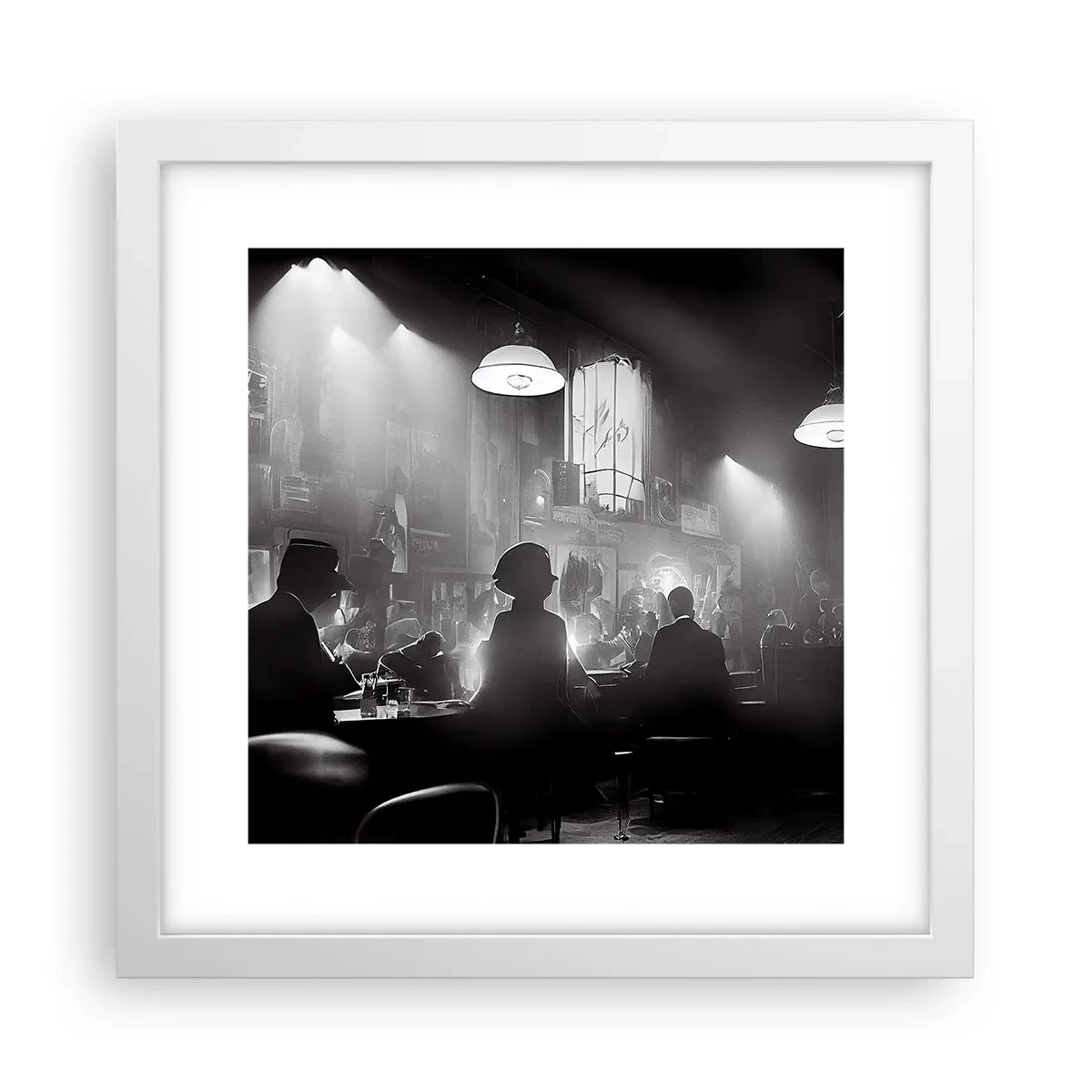 Póster en marco blanco - En clave de jazz - 30x30 cm