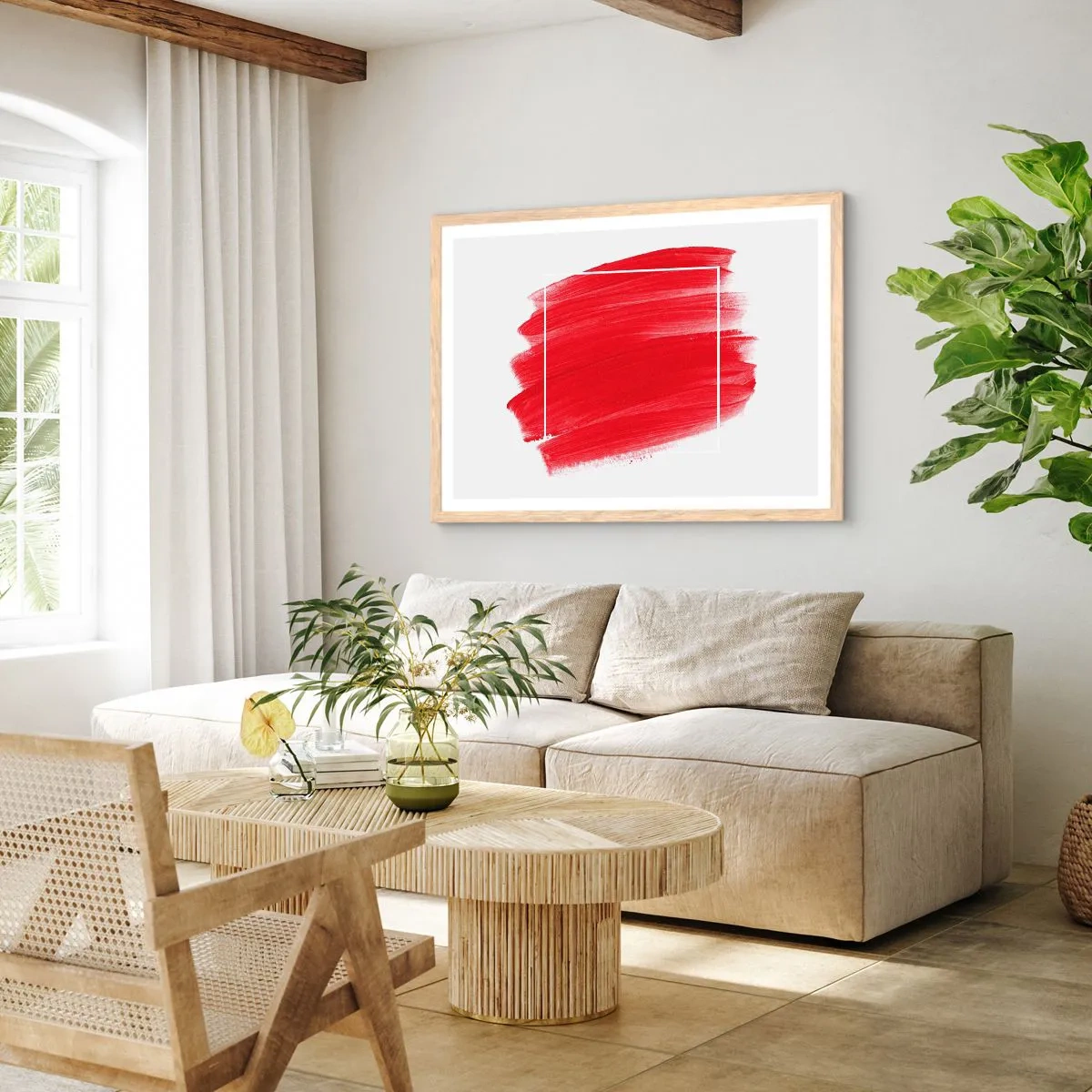 Póster en marco roble claro - Fuera del marco - 100x70 cm