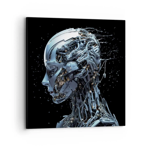 Cuadro sobre lienzo - Impresión de Imagen - La tecnología es una mujer - 70x70 cm
