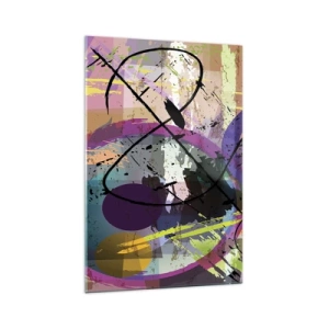 Cuadro sobre vidrio - Impresiones sobre Vidrio - Un patrón abstracto colorido con líneas y formas dinámicas. - 70x100cm - Siempre hay más de un camino - Decoración de pared moderna para salón y dormitorio ARTTOR