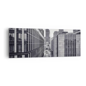 Cuadro sobre lienzo - Impresión de Imagen - Panorama de Varsovia con vistas al Palacio de la Cultura y los edificios circundantes. - 140x50cm - Valle de Varsovia - Decoración de pared moderna para salón y dormitorio ARTTOR