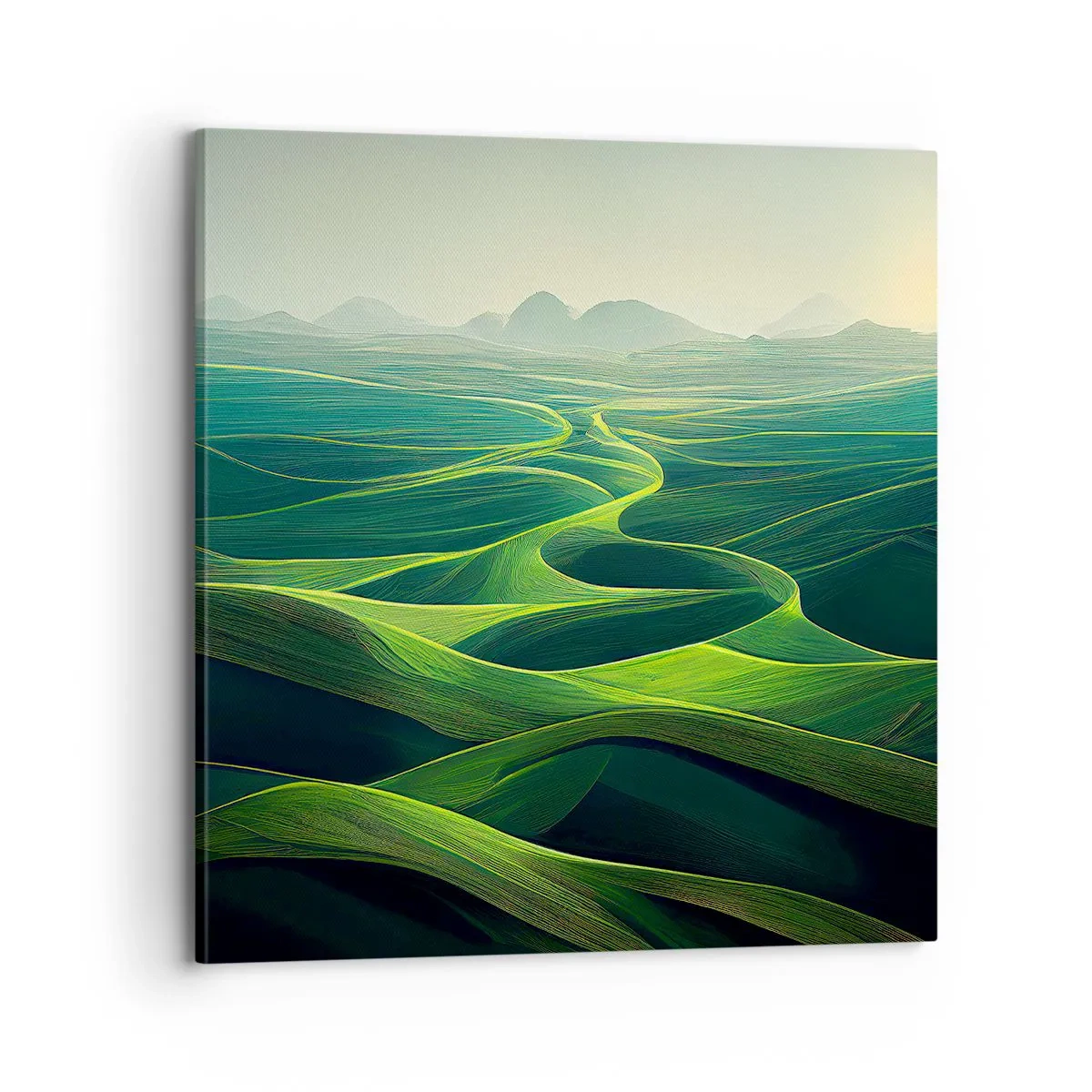 Cuadro sobre lienzo - Impresión de Imagen - Valles en tonos verdes - 70x70 cm