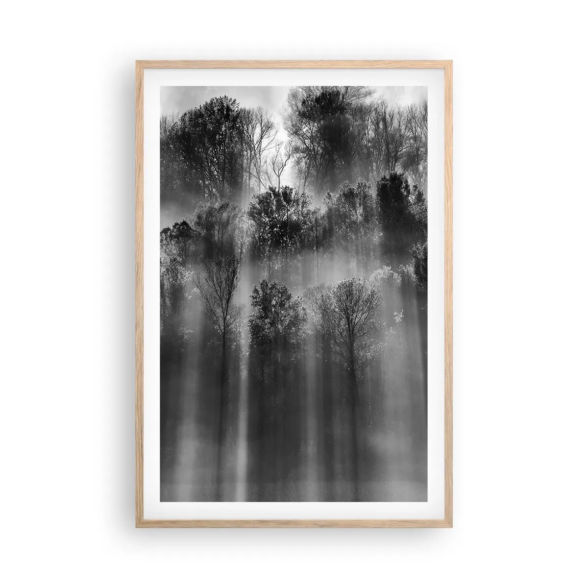 Póster en marco roble claro - En los flujos de luz - 61x91 cm