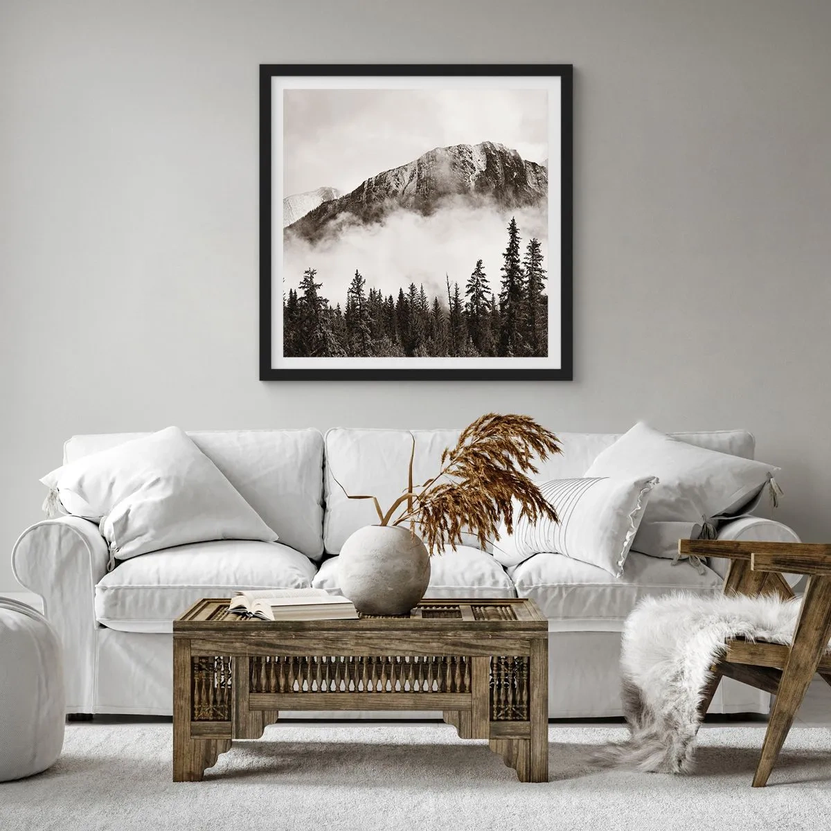 Póster en marco negro - Gobernante de granito - 30x30 cm