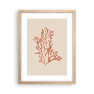 Póster en marco roble claro - Filigrana de coral - 30x40 cm