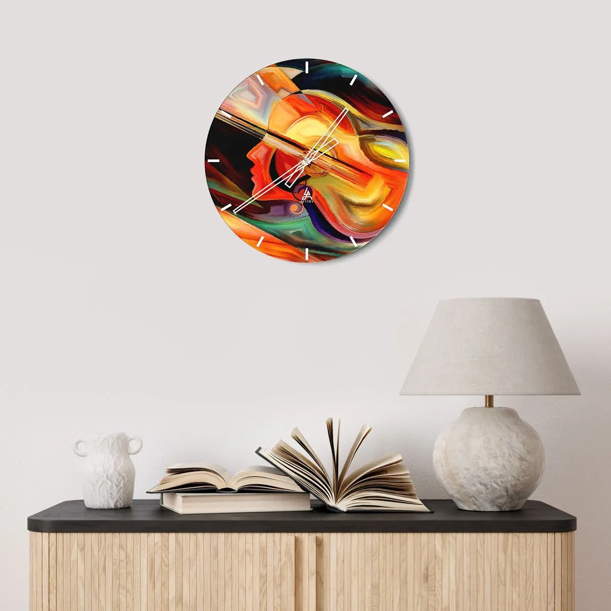 Reloj de pared - Reloj de vidrio - Juego musical - 30x30 cm