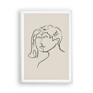 Póster en marco blanco - Y se convirtieron en uno - 70x100 cm