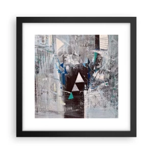 Póster en marco negro - El orden superior de los triángulos - 30x30 cm