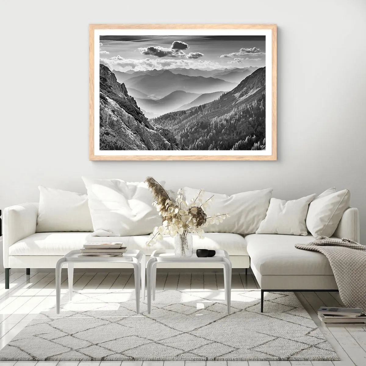 Póster en marco roble claro - Hasta el horizonte - 50x40 cm