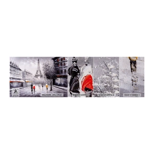 Muestra de fotomural Premium Sand - Un paseo parisino - Ciudad, París, Torre Eiffel - 100x30 cm