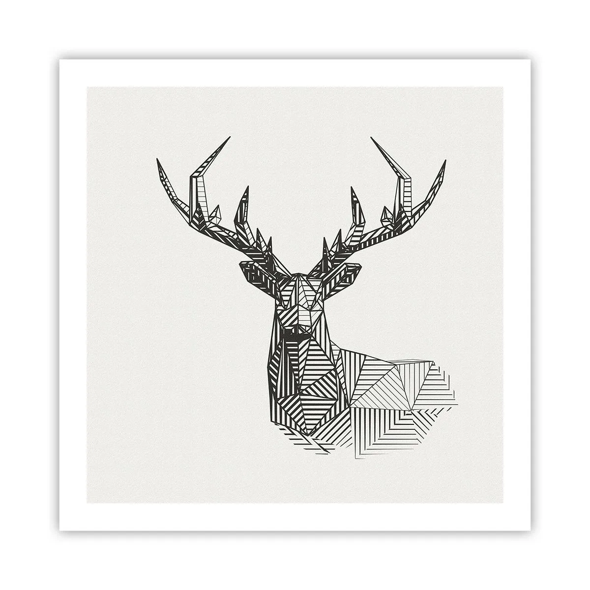 Póster - Ciervo en estilo cubista - 60x60 cm
