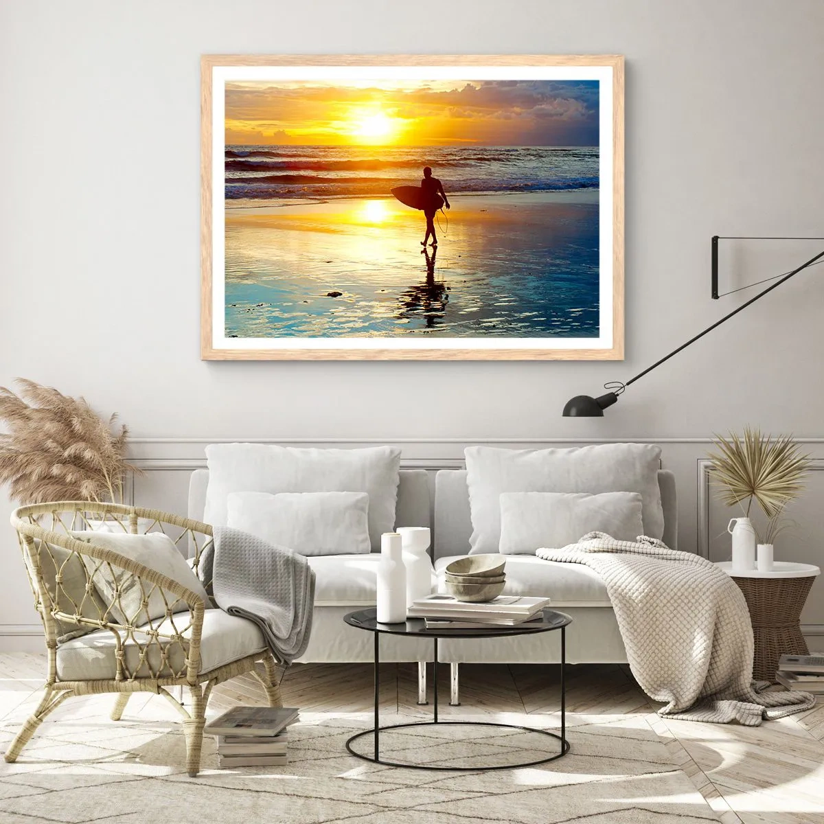 Póster en marco roble claro - El regreso del guerrero - 100x70 cm