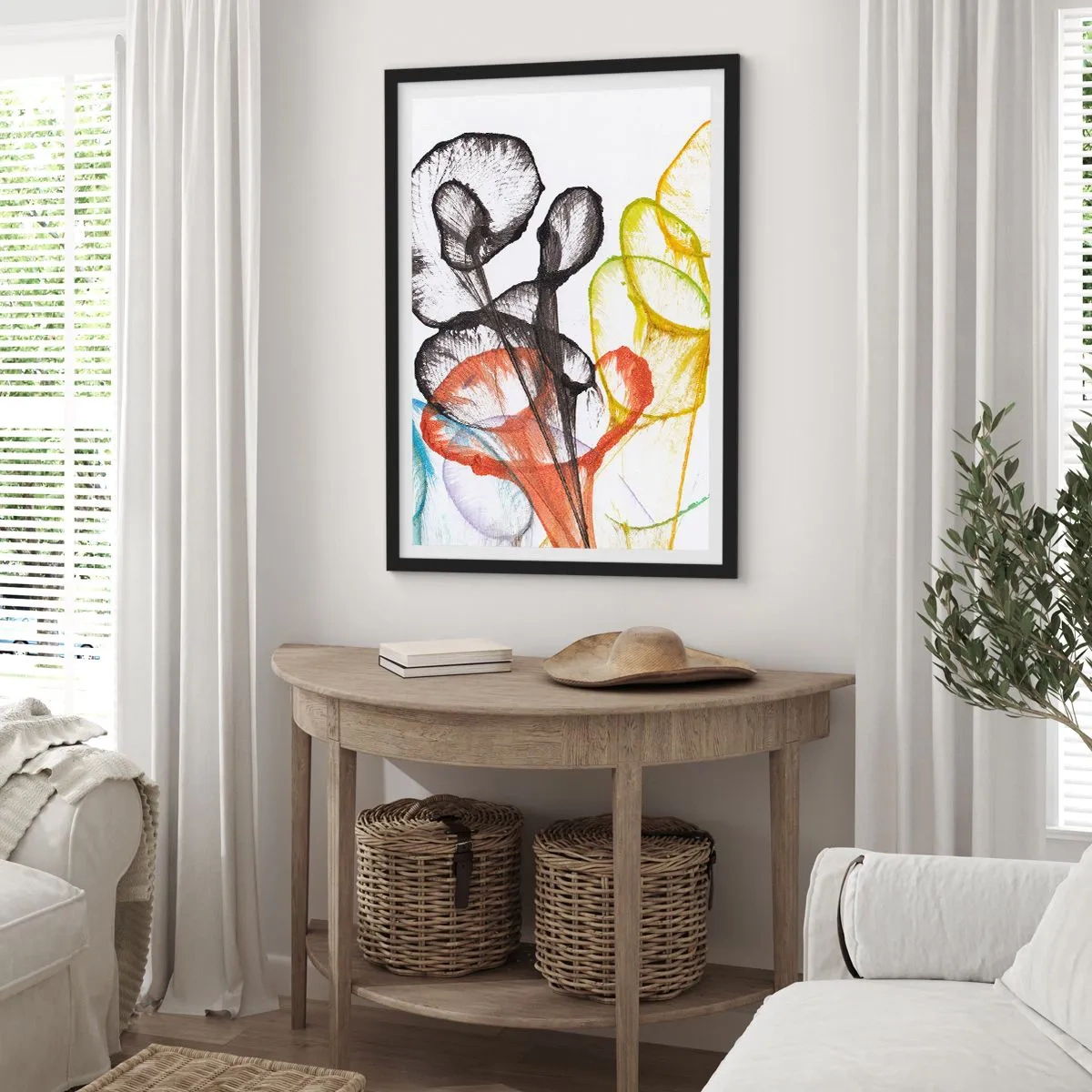 Póster en marco negro - Flores con alma - 61x91 cm