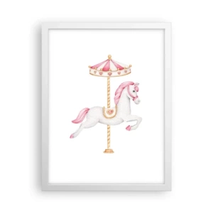 Póster en marco blanco - Partió al galope - 30x40 cm