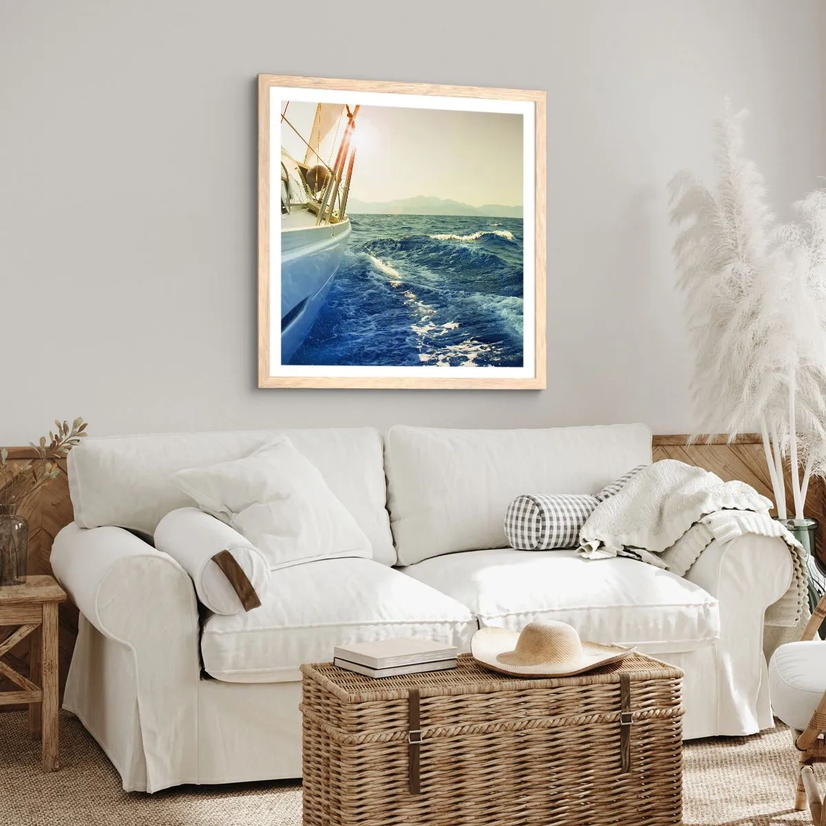 Póster en marco roble claro - Para una aventura - 50x50 cm