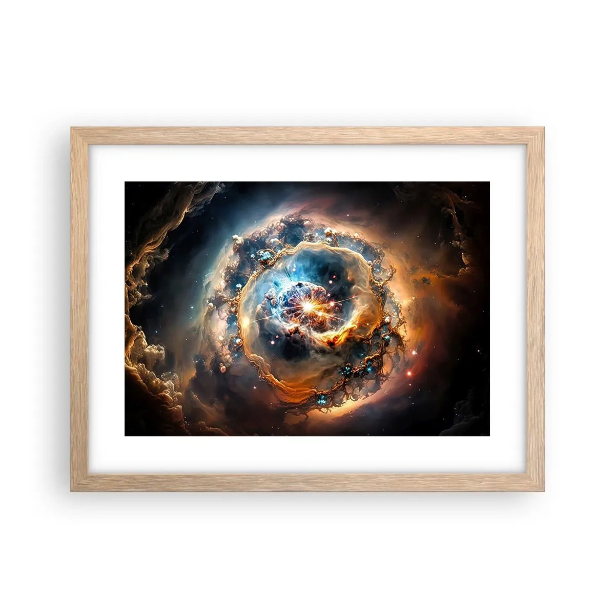 Póster en marco roble claro - El inicio de todo - 40x30 cm