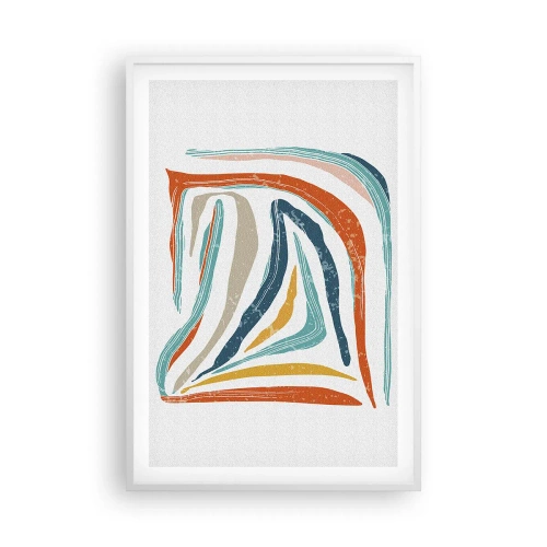 Póster en marco blanco - Abstracción sonriente y amistosa - 61x91 cm
