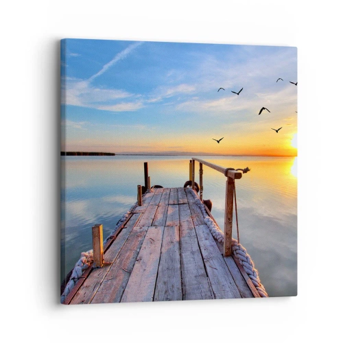 Cuadro sobre lienzo - Impresión de Imagen - Caminando hacia el sol - 30x30 cm
