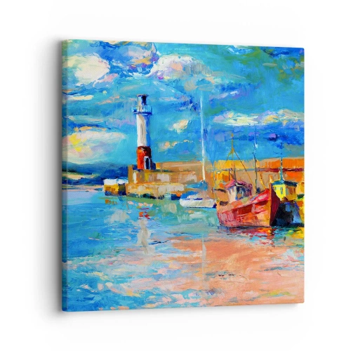 Cuadro sobre lienzo - Impresión de Imagen - Tarde en la bahía del arco iris - 30x30 cm