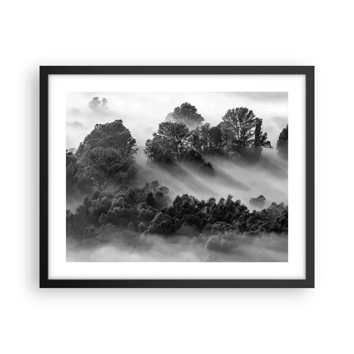 Póster en marco negro - Levantarse del sueño - 50x40 cm