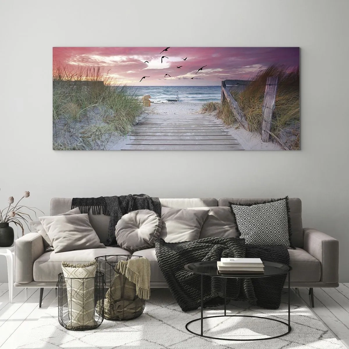 Cuadro sobre vidrio - Impresiones sobre Vidrio - Impresión del Báltico - 90x30 cm