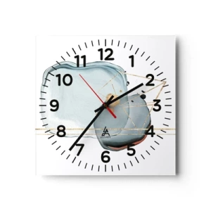 Reloj de pared - Reloj de vidrio - Un estudio de gotas - 30x30 cm