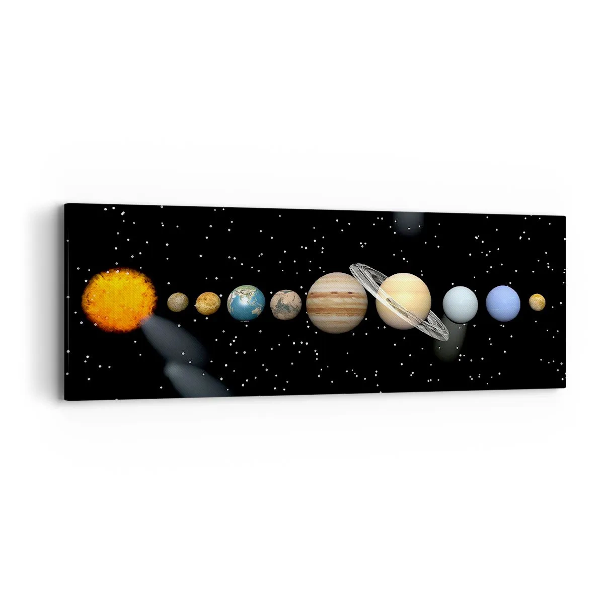 Cuadro sobre lienzo - Impresión de Imagen - Los planetas en armonía - 90x30 cm
